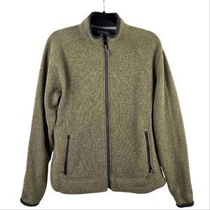 SIMMS Fishing Product Men's Zip-Up Fleece Green Sweater/Jacket